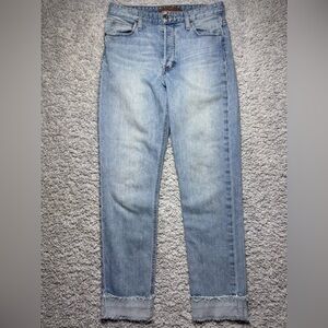 Joes Jeans Womens 26 The Debbie Button Fly High Rise Straight Light Cuffed Denim